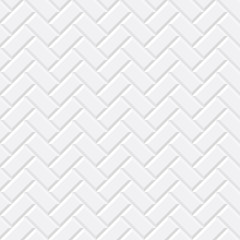 Tuiles blanches, brique en céramique. Modèle sans couture en diagonale. Illustration vectorielle Eps 10