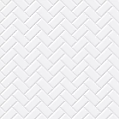 Fotobehang Baksteen textuur muur Witte tegels, keramische baksteen. Diagonaal naadloos patroon. Vectorillustratie EPS 10