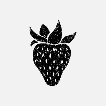 Hand drawn strawberry isolated on white background. Vector illustration