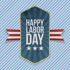 Happy Labor Day Text on Emblem