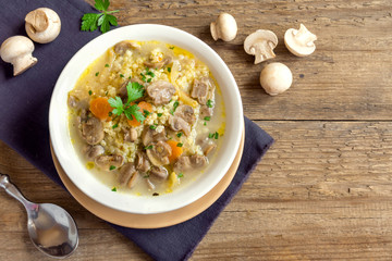 mushroom soup with millet