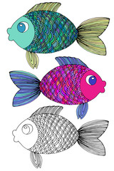 Stylized hand drawn fish 1