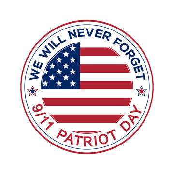 Patriot Day round icon on a white background. Patriot Day design. Vector illustration