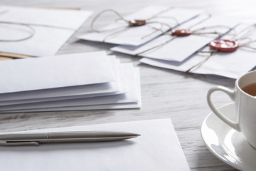 Letter with seal on table