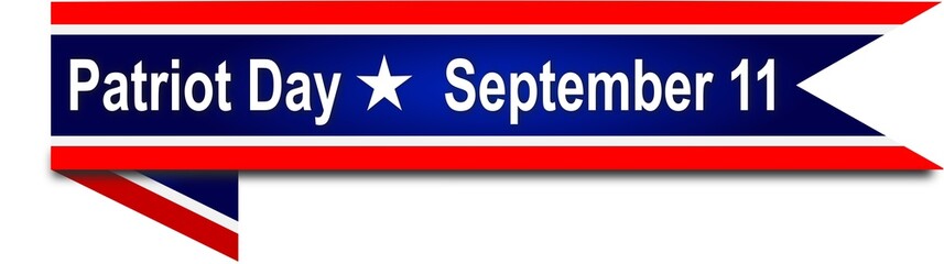 patriot day USA September 11 flag banner on illustration on white background