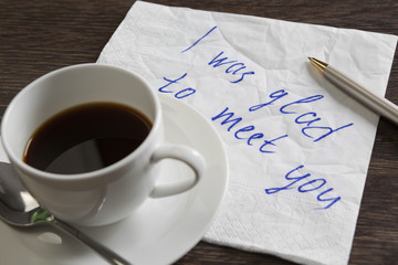 Love confession on napkin