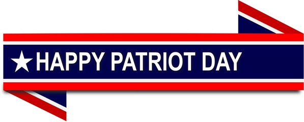 patriot day USA September 11 flag banner on illustration on white background
