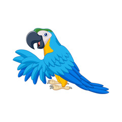 Cartoon blue parrot