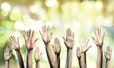 Hands showing gestures