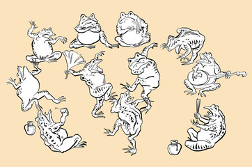 Obraz premium 蛙の宴会