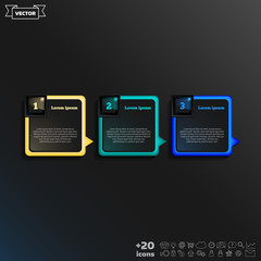 Vector infographic design with colorful square.