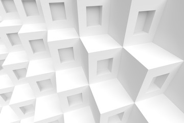 3d White Cubes Background