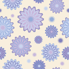 Ethnic boho seamless pattern with decorative flowers. Print. Cloth design, wallpaper.