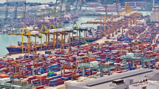 Timelapse of the port of Singapore, UHD 4K