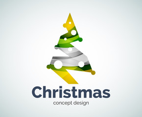 Vector Christmas tree logo template