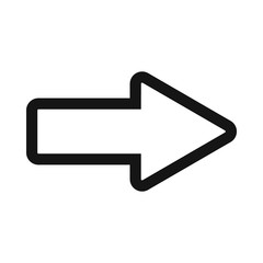 Cursor to right icon in simple style isolated on white background. Click and choice symbol