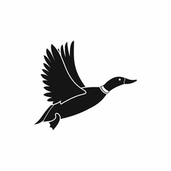 Duck icon in simple style isolated on white background. Waterfowl symbol