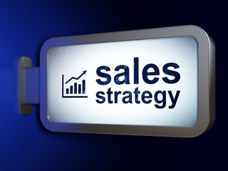 Advertising concept: Sales Strategy and Growth Graph on billboard background