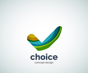 Vector choice concept, tick logo template