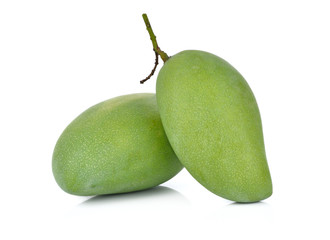 Fresh green mango on white background