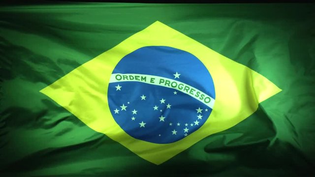 Slow motion shot of Brazilian flag