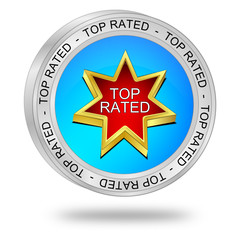 Top Rated Button - 3D illustration