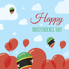 Obraz premium Saint Kitts And Nevis Independence Day Flat Patriotic Design. Kittian and Nevisian Flag Balloons. Happy National Day Vector Card.