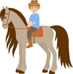 boy riding for horse