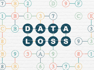 Information concept: Data Loss on wall background