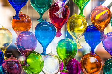 Coloured Glass Decorative Balloons In Venice Italy