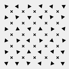 Black and white pattern background triangle, retro vintage minimal design vector, geometric