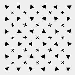Black and white pattern background triangle, retro vintage minimal design vector, geometric