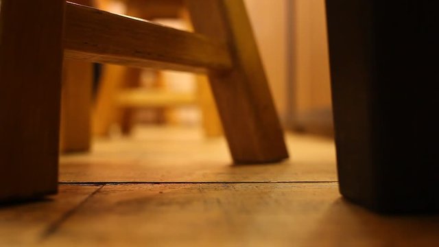 under table at cafe blur background