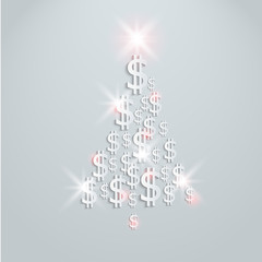 Vector money christmas tree