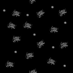 Vector minimalist monochrome black and white pattern new year lettering