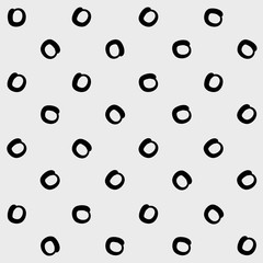 Minimal monochrome handwritten pattern dots, rounds