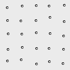Minimal monochrome handwritten pattern dots, rounds