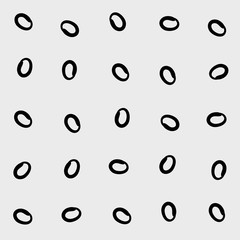 Minimal monochrome handwritten pattern dots, rounds
