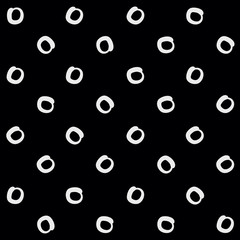 Minimal monochrome handwritten pattern dots, rounds