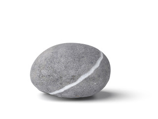 Naklejka na ściany i meble natural gray stone with white line isolated on white background