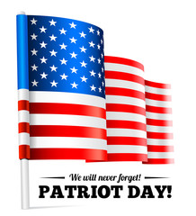 Fototapeta premium Patriot Day, September 11 waving flag.