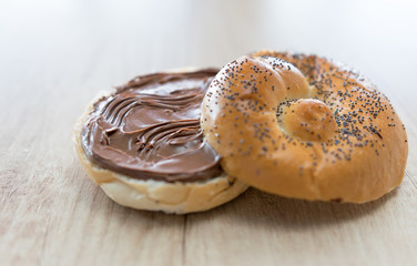 Bread with chocolate cream