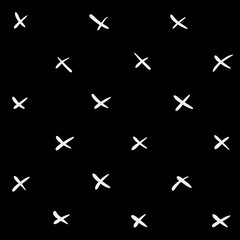 Minimal monochrome hand drawn pattern cross