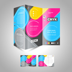 cmyk polygraphy brocure design template