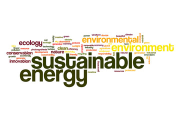Obraz premium Sustainable energy word cloud