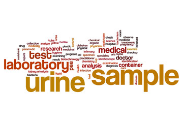 Urine sample word cloud