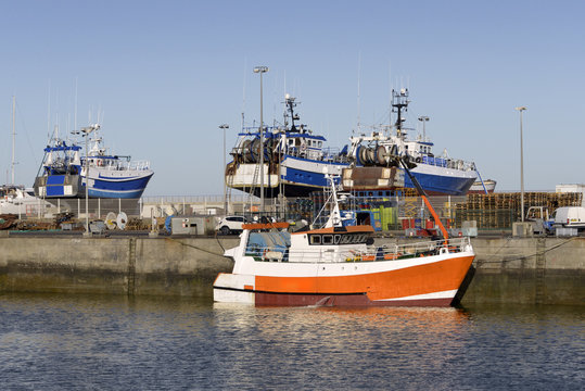 Industrial harbor of La Turballe, a commune in the Loire-Atlantique department in western France.