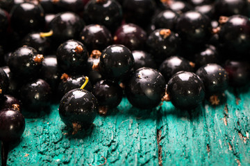 Summer fresh berries , healthy food , wooden background