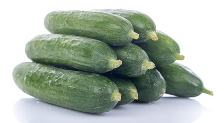 Heap of fresh mini cucumbers