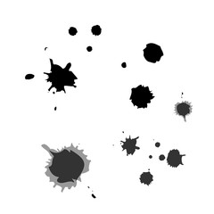 Abstract Vector of Black ink Paint splat set.